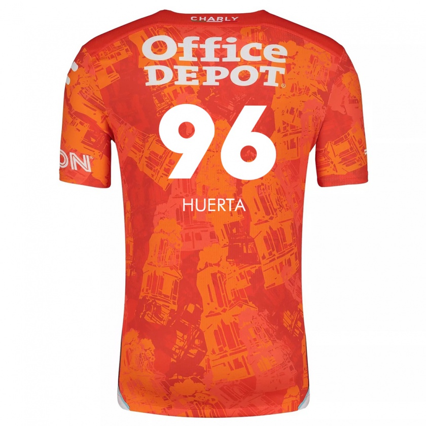 Kandiny Hombre Camiseta Edwin Huerta #96 Naranja Blanco 2ª Equipación 2024/25 La Camisa Chile