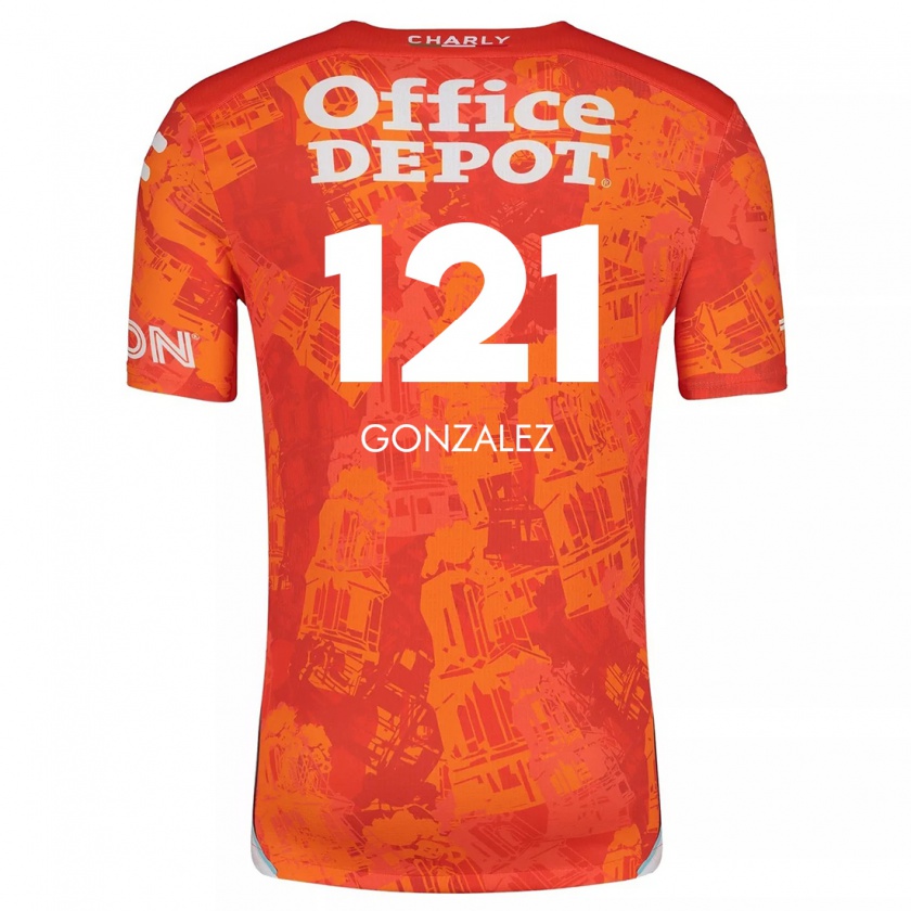 Kandiny Hombre Camiseta Cristian González #121 Naranja Blanco 2ª Equipación 2024/25 La Camisa Chile