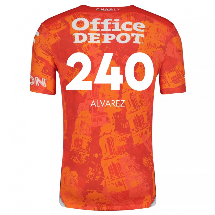 Kandiny Hombre Camiseta Gael Álvarez #240 Naranja Blanco 2ª Equipación 2024/25 La Camisa Chile