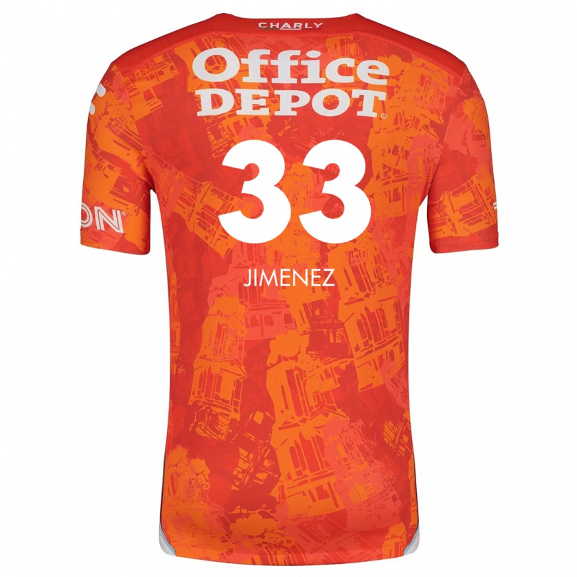 Kandiny Hombre Camiseta Stefani Jiménez #33 Naranja Blanco 2ª Equipación 2024/25 La Camisa Chile