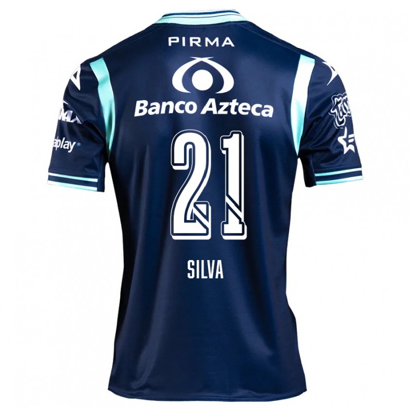 Kandiny Hombre Camiseta Gastón Silva #21 Azul Marino 2ª Equipación 2024/25 La Camisa Chile