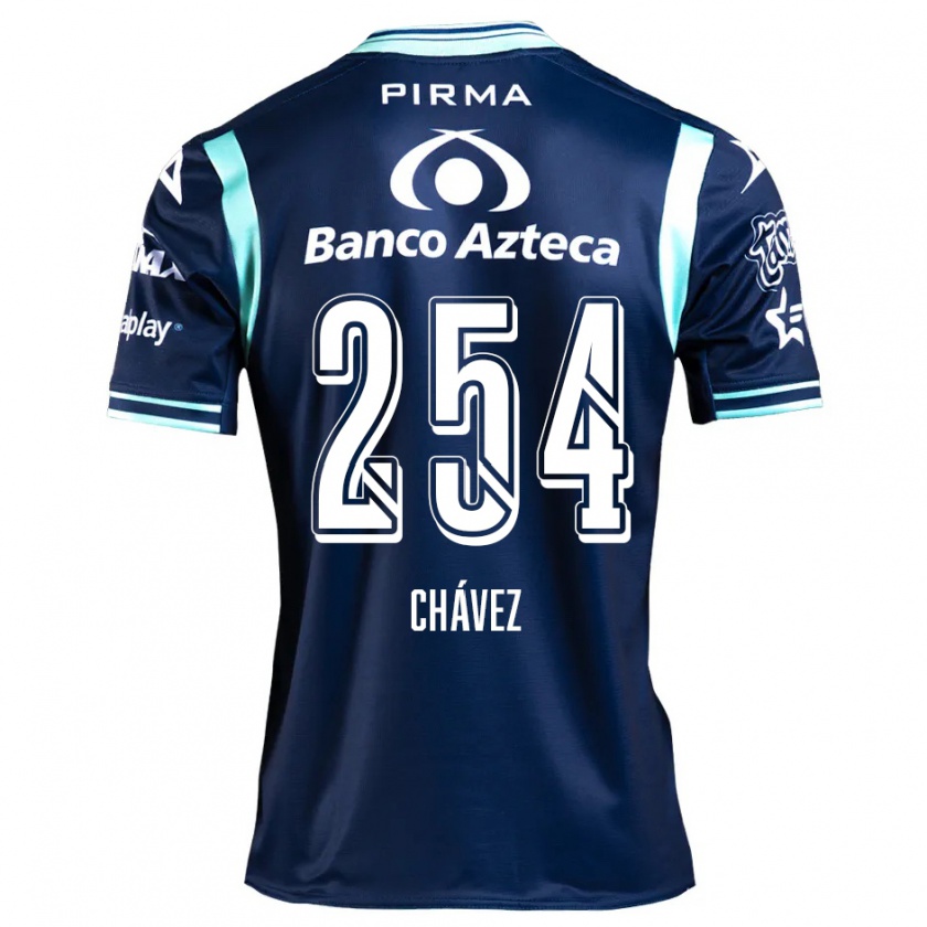 Kandiny Hombre Camiseta José Chávez #254 Azul Marino 2ª Equipación 2024/25 La Camisa Chile