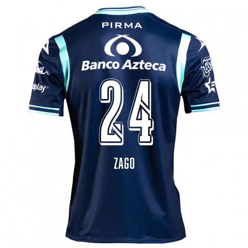 Kandiny Hombre Camiseta Diego Zago #24 Azul Marino 2ª Equipación 2024/25 La Camisa Chile