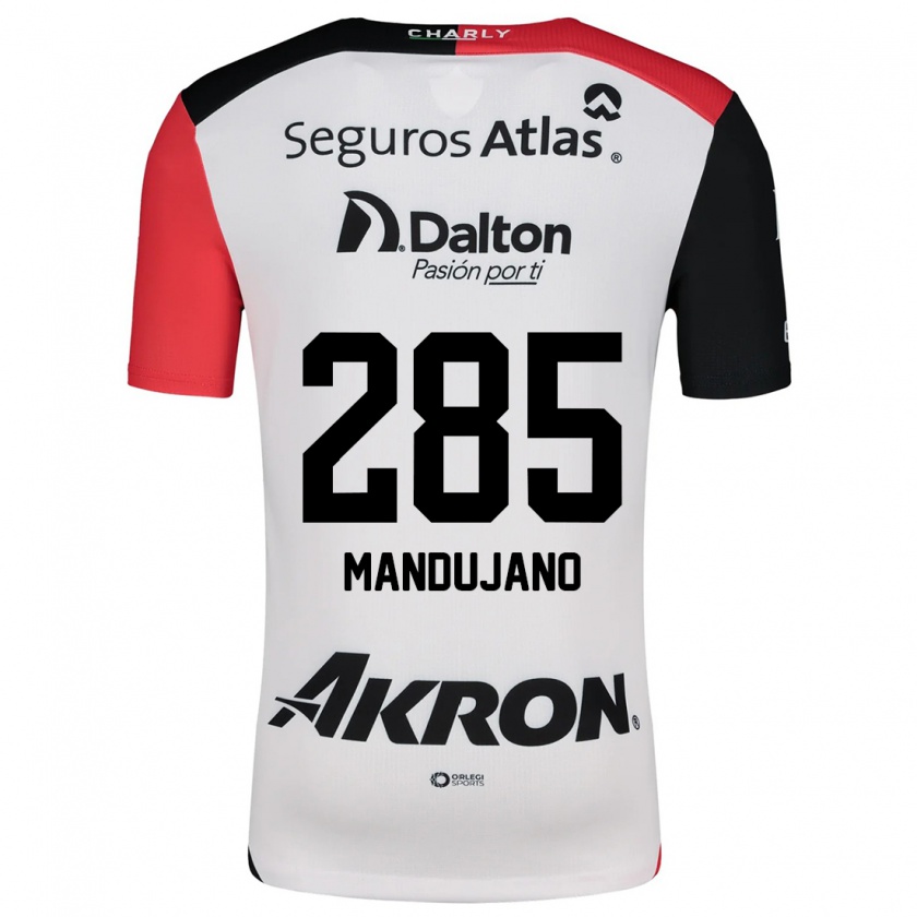 Kandiny Hombre Camiseta Sebastián Mandujano #285 Blanco Rojo Negro 2ª Equipación 2024/25 La Camisa Chile