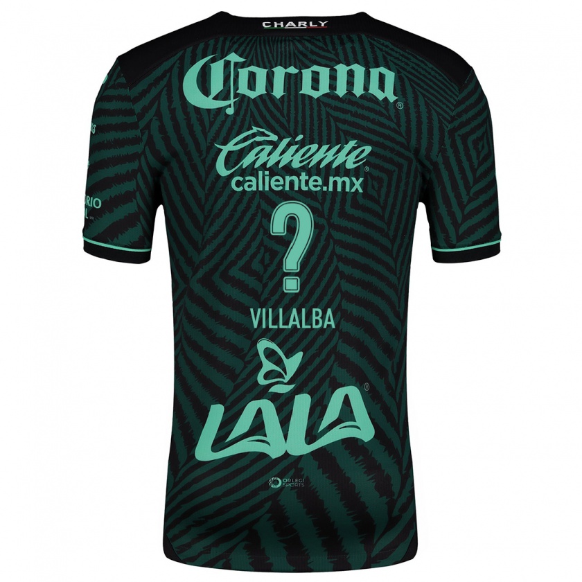 Kandiny Hombre Camiseta Fran Villalba #0 Verde Negro 2ª Equipación 2024/25 La Camisa Chile