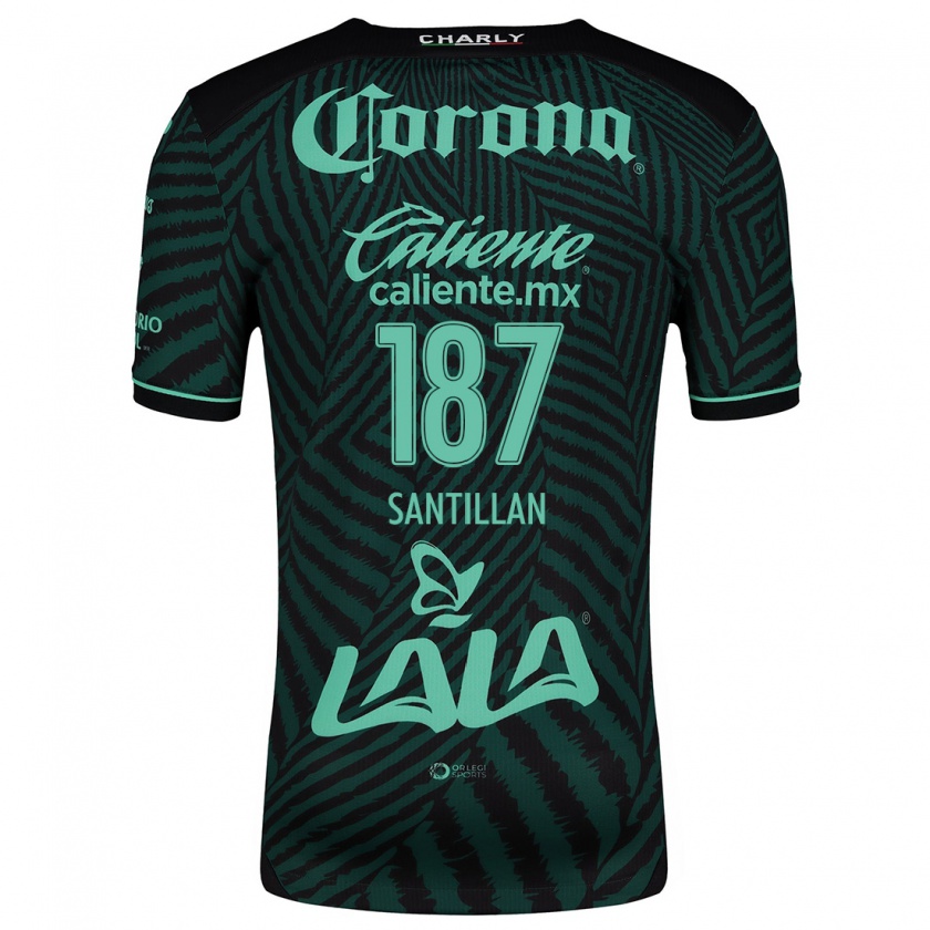 Kandiny Hombre Camiseta Emilio Santillán #187 Verde Negro 2ª Equipación 2024/25 La Camisa Chile