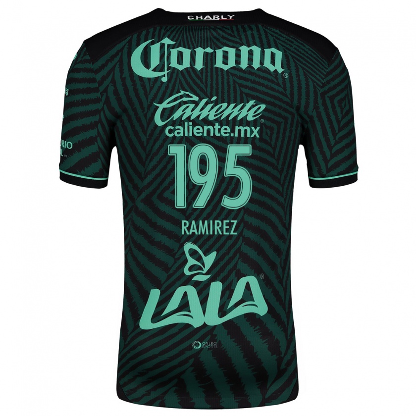 Kandiny Hombre Camiseta Jesús Ramírez #195 Verde Negro 2ª Equipación 2024/25 La Camisa Chile