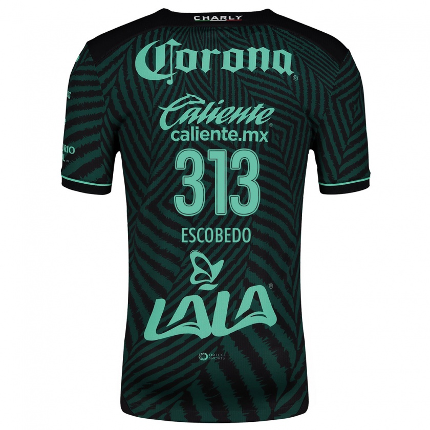 Kandiny Hombre Camiseta Rodrigo Escobedo #313 Verde Negro 2ª Equipación 2024/25 La Camisa Chile