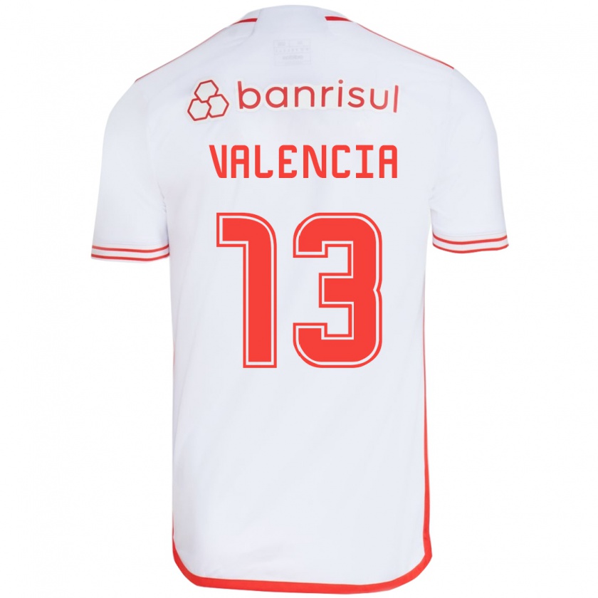 Kandiny Hombre Camiseta Enner Valencia #13 Blanco Rojo 2ª Equipación 2024/25 La Camisa Chile