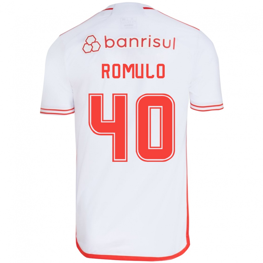 Kandiny Hombre Camiseta Rômulo #40 Blanco Rojo 2ª Equipación 2024/25 La Camisa Chile