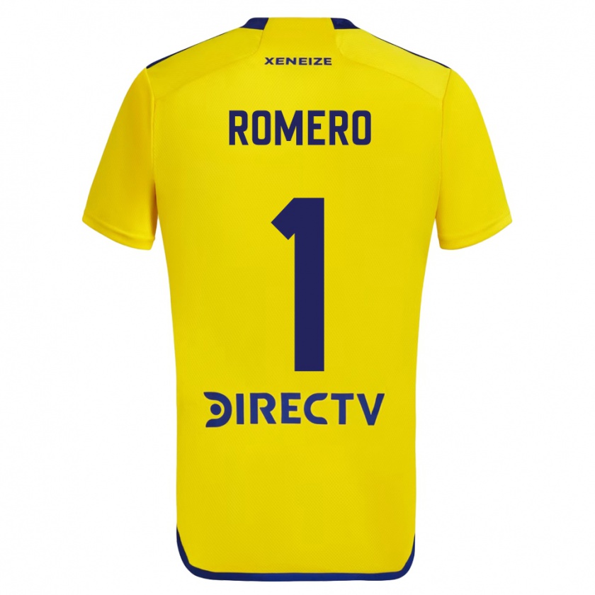 Kandiny Hombre Camiseta Sergio Romero #1 Amarillo Azul 2ª Equipación 2024/25 La Camisa Chile