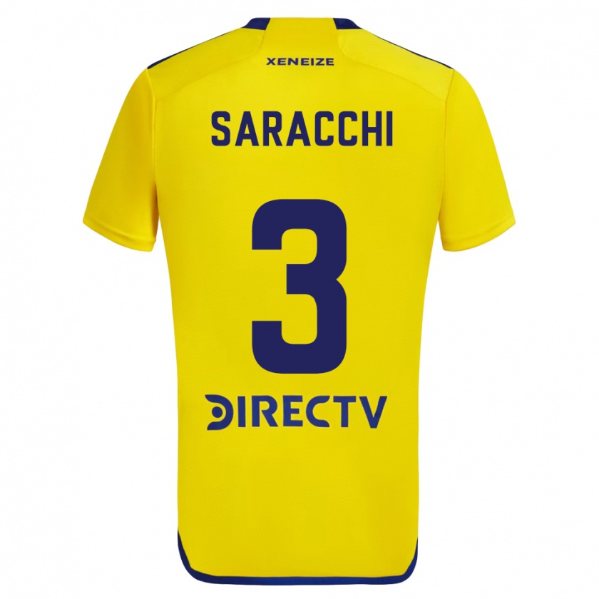 Kandiny Hombre Camiseta Marcelo Saracchi #3 Amarillo Azul 2ª Equipación 2024/25 La Camisa Chile