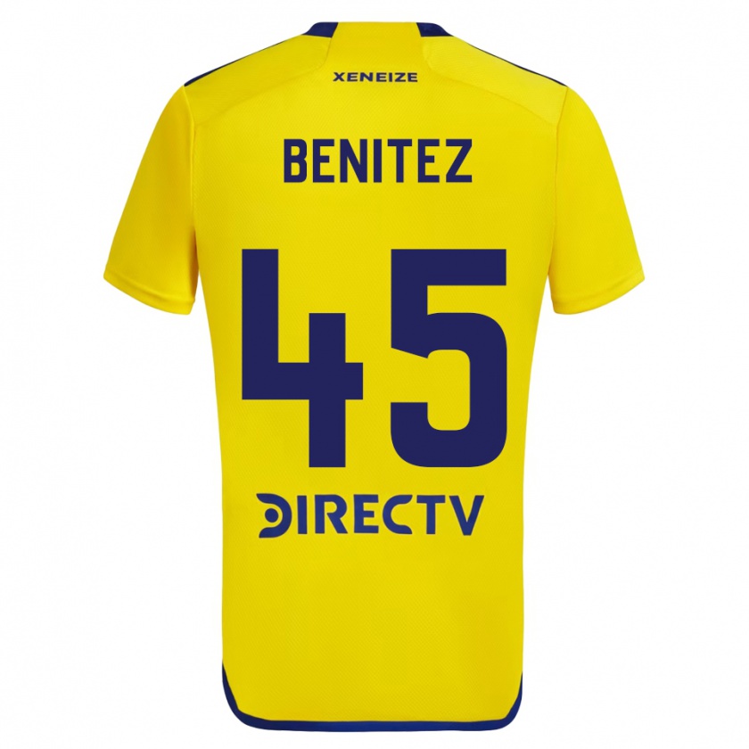 Kandiny Hombre Camiseta Mauricio Benítez #45 Amarillo Azul 2ª Equipación 2024/25 La Camisa Chile