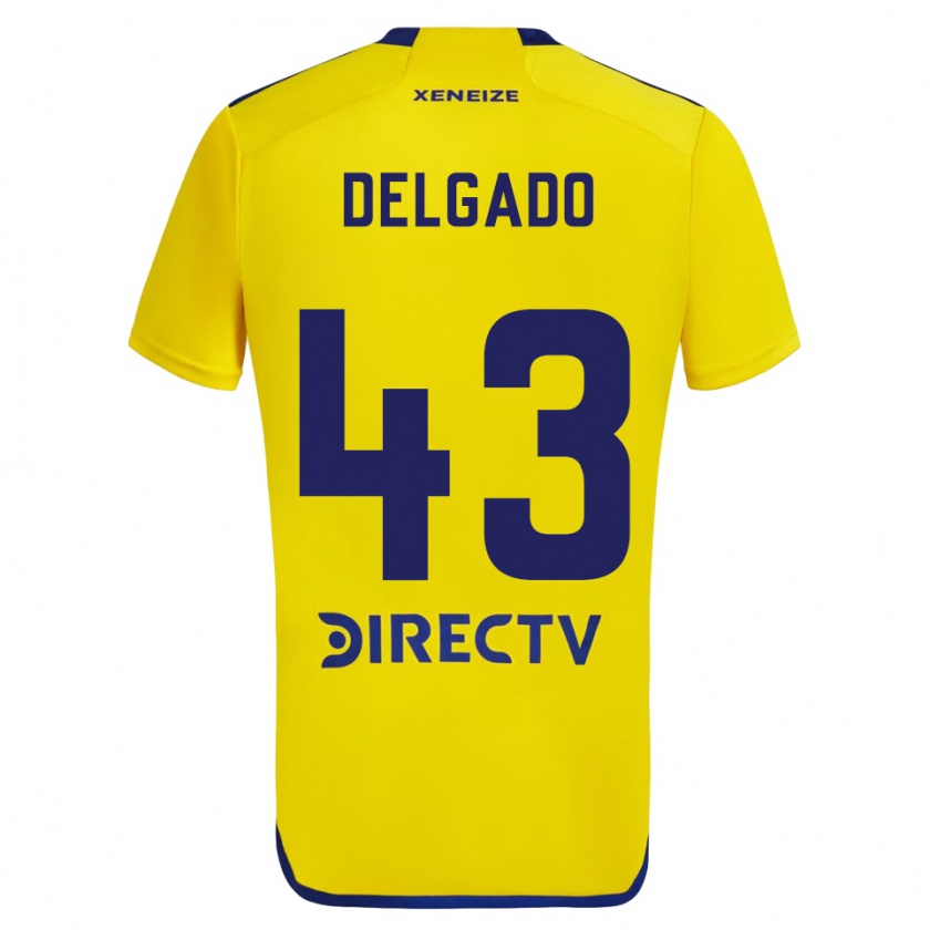 Kandiny Hombre Camiseta Milton Delgado #43 Amarillo Azul 2ª Equipación 2024/25 La Camisa Chile