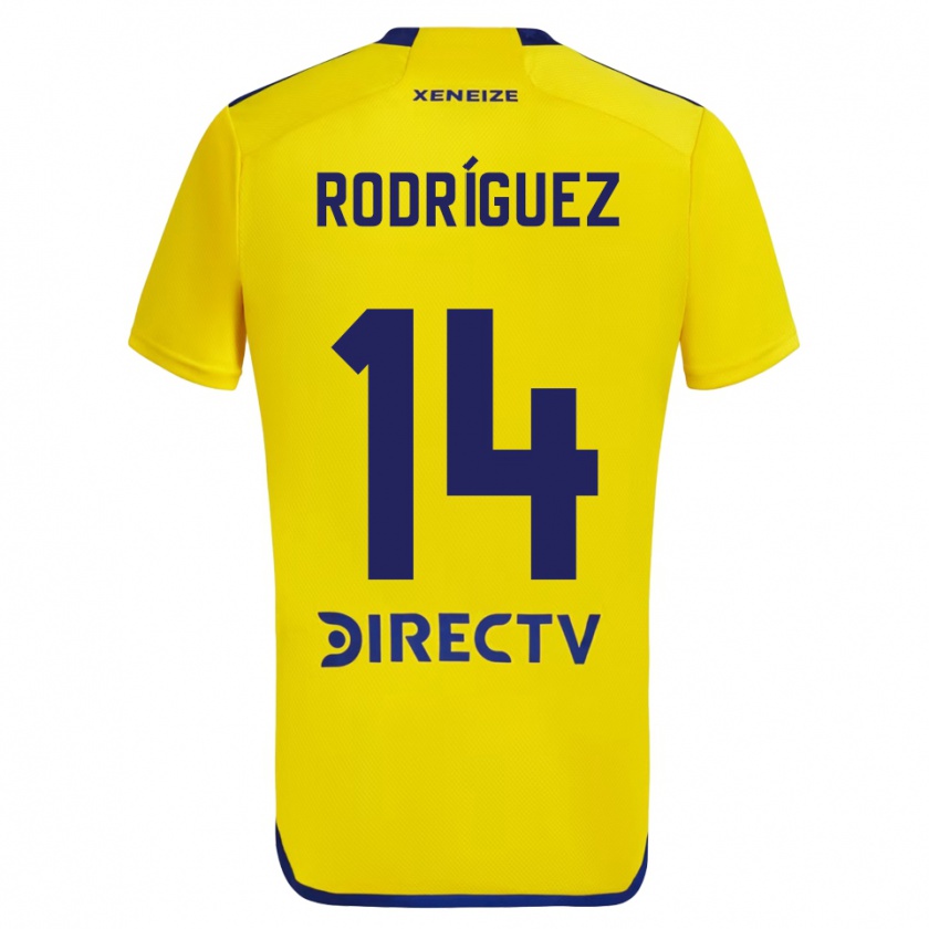 Kandiny Hombre Camiseta Isaías Rodríguez #14 Amarillo Azul 2ª Equipación 2024/25 La Camisa Chile