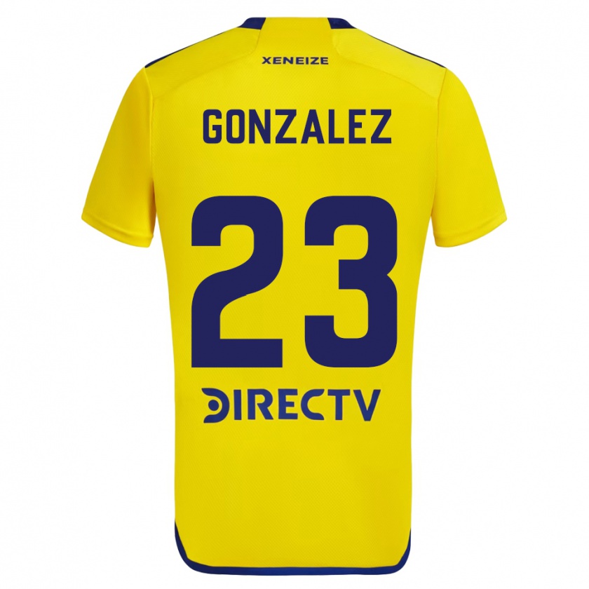 Kandiny Hombre Camiseta Diego González #23 Amarillo Azul 2ª Equipación 2024/25 La Camisa Chile