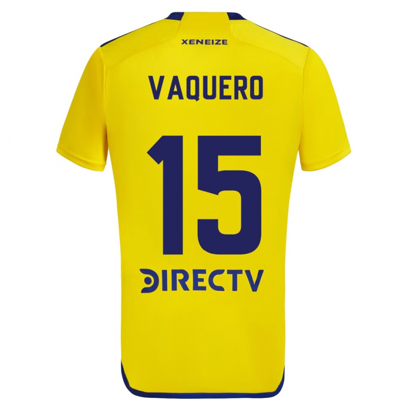 Kandiny Hombre Camiseta Iván Vaquero #15 Amarillo Azul 2ª Equipación 2024/25 La Camisa Chile