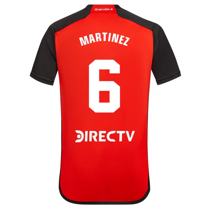 Kandiny Hombre Camiseta David Martínez #6 Rojo Negro Blanco 2ª Equipación 2024/25 La Camisa Chile