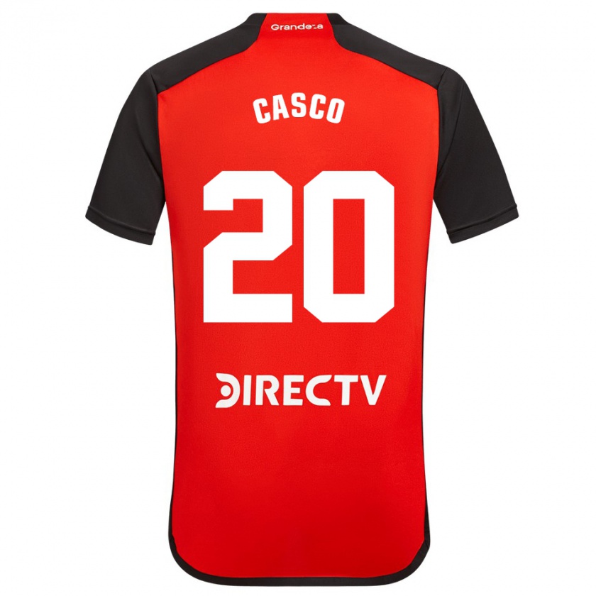 Kandiny Hombre Camiseta Milton Casco #20 Rojo Negro Blanco 2ª Equipación 2024/25 La Camisa Chile