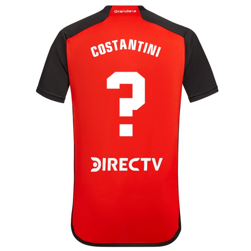 Kandiny Hombre Camiseta Giorgio Costantini #0 Rojo Negro Blanco 2ª Equipación 2024/25 La Camisa Chile