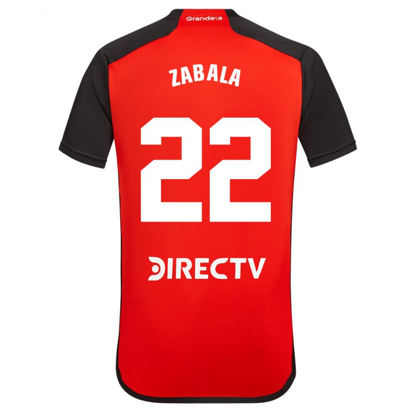 Kandiny Hombre Camiseta Daniel Zabala #22 Rojo Negro Blanco 2ª Equipación 2024/25 La Camisa Chile