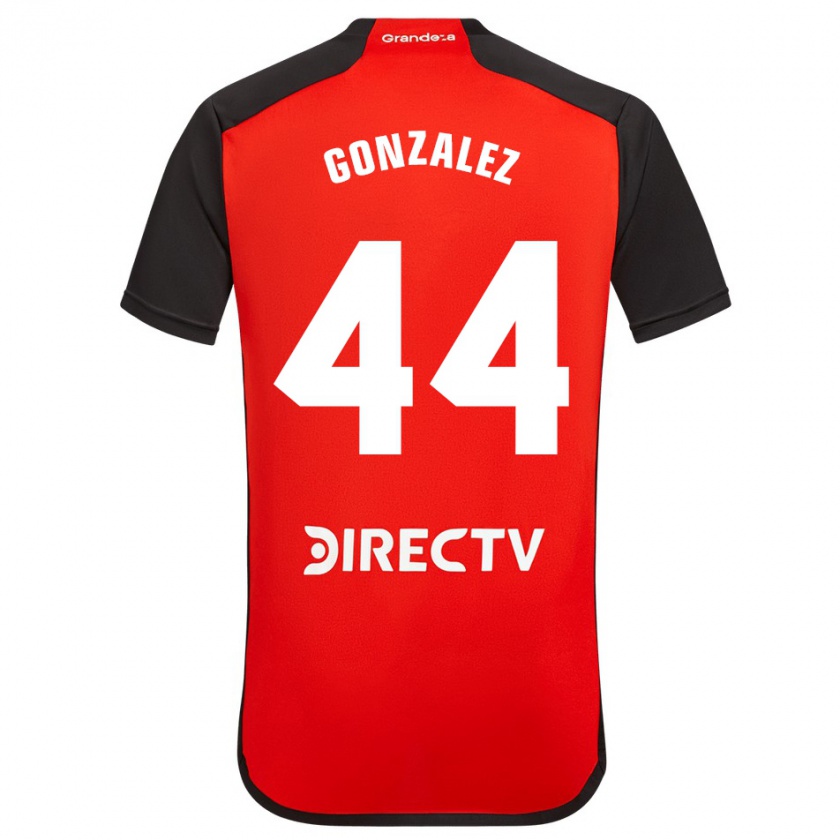 Kandiny Hombre Camiseta Alexis González #44 Rojo Negro Blanco 2ª Equipación 2024/25 La Camisa Chile