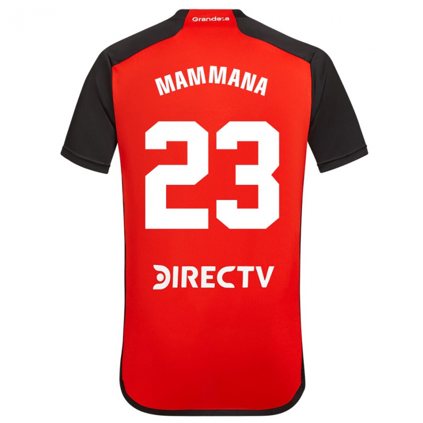 Kandiny Hombre Camiseta Emanuel Mammana #23 Rojo Negro Blanco 2ª Equipación 2024/25 La Camisa Chile