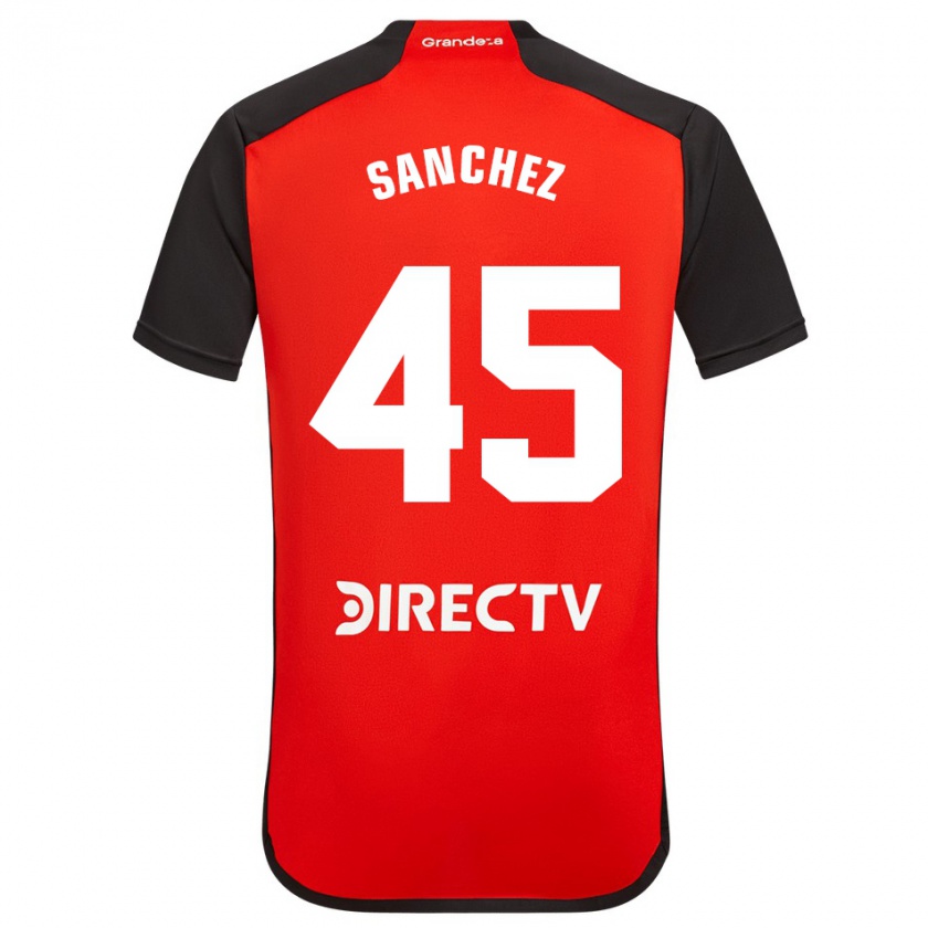 Kandiny Hombre Camiseta Sebastián Sánchez #45 Rojo Negro Blanco 2ª Equipación 2024/25 La Camisa Chile