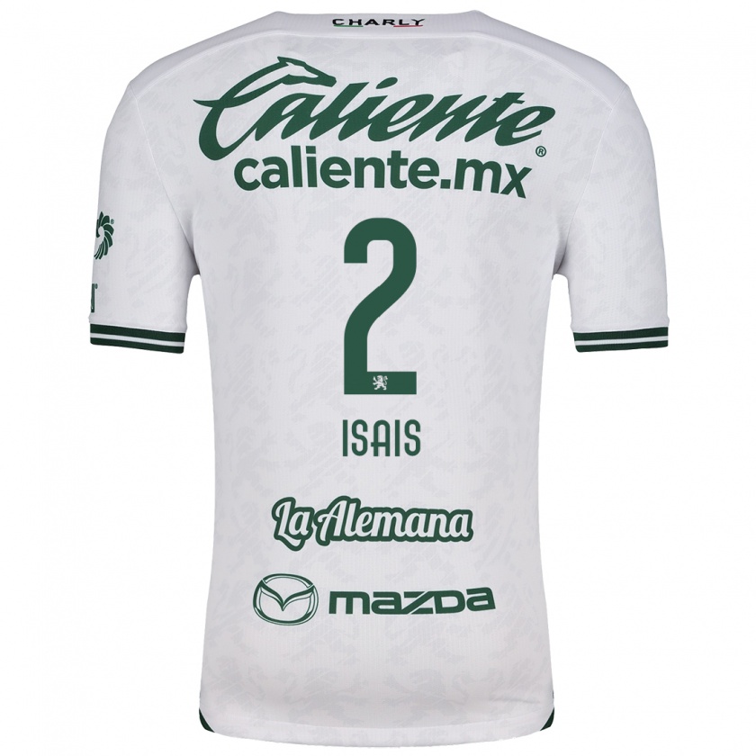 Kandiny Hombre Camiseta Mauricio Isaís #2 Blanco Verde 2ª Equipación 2024/25 La Camisa Chile