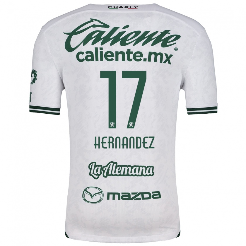 Kandiny Hombre Camiseta Daniel Hernández #17 Blanco Verde 2ª Equipación 2024/25 La Camisa Chile