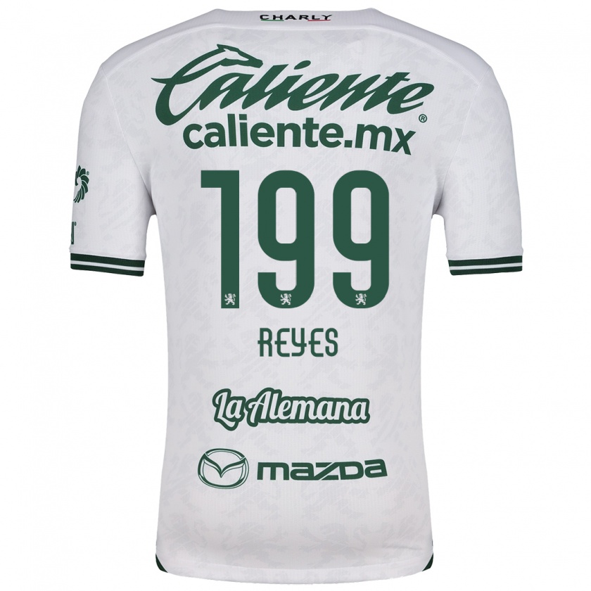 Kandiny Hombre Camiseta Jonathan Reyes #199 Blanco Verde 2ª Equipación 2024/25 La Camisa Chile