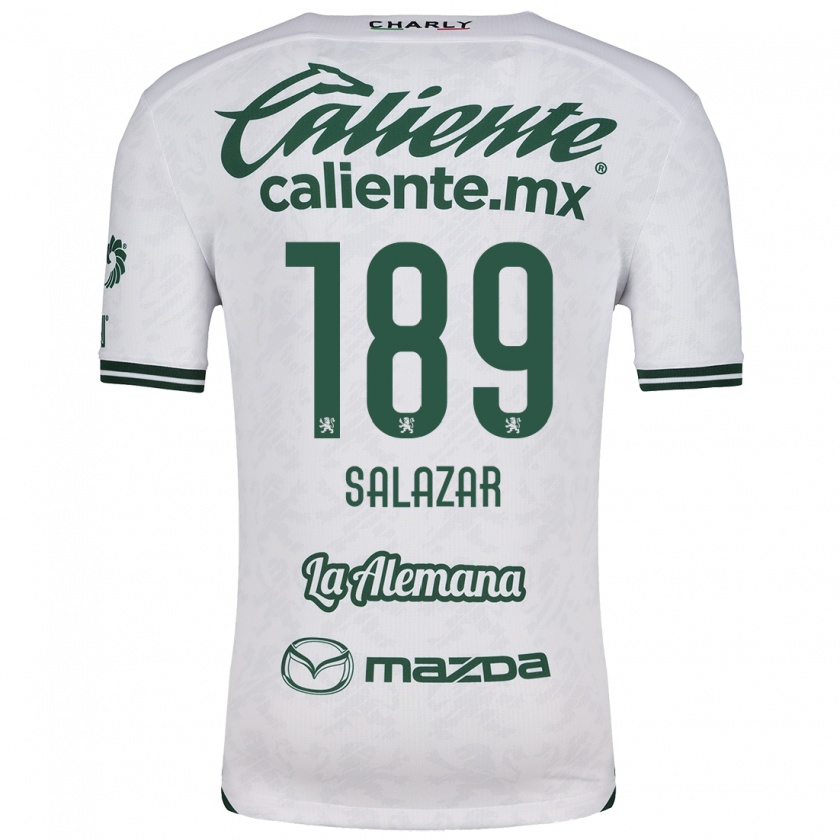 Kandiny Hombre Camiseta José Salazar #189 Blanco Verde 2ª Equipación 2024/25 La Camisa Chile