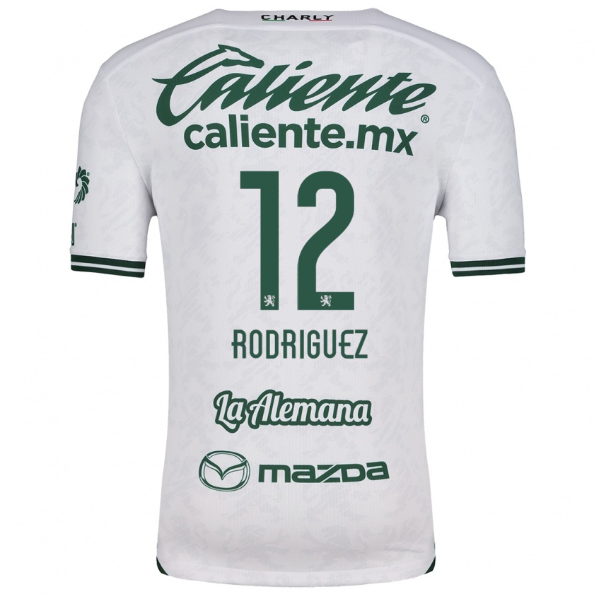 Kandiny Hombre Camiseta Lixy Rodríguez #12 Blanco Verde 2ª Equipación 2024/25 La Camisa Chile