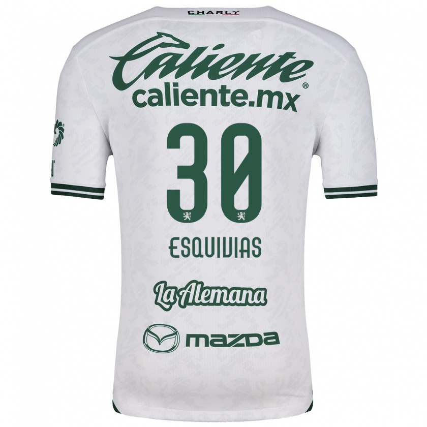 Kandiny Hombre Camiseta Isabela Esquivias #30 Blanco Verde 2ª Equipación 2024/25 La Camisa Chile