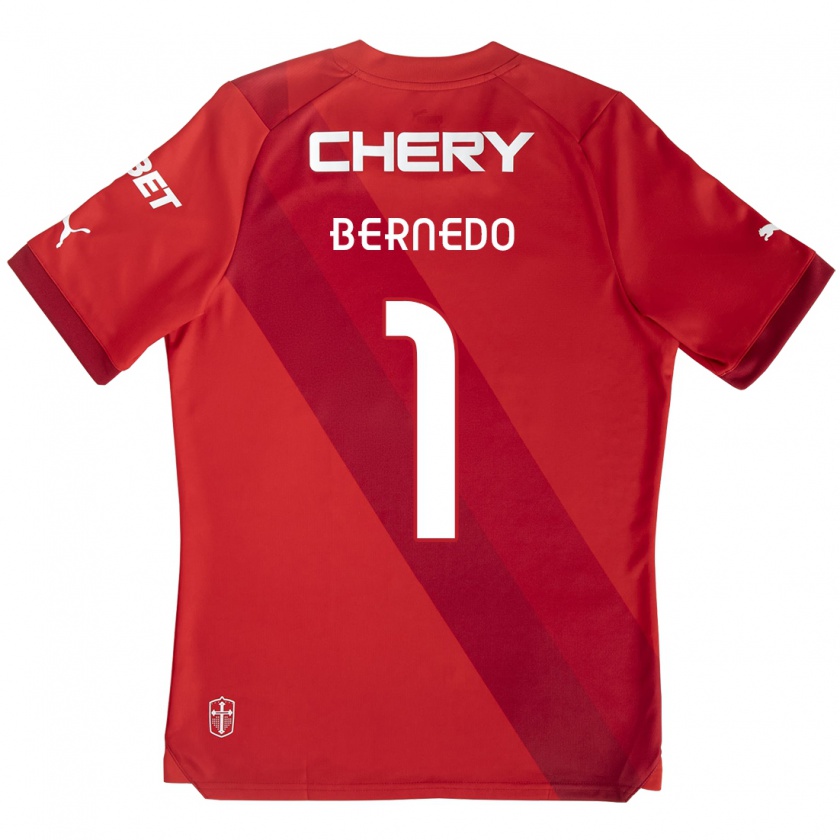 Kandiny Hombre Camiseta Vicente Bernedo #1 Rojo Blanco 2ª Equipación 2024/25 La Camisa Chile