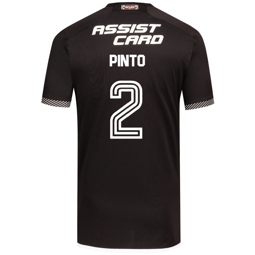 Kandiny Hombre Camiseta Matías Pinto #2 Blanco Negro 2ª Equipación 2024/25 La Camisa Chile