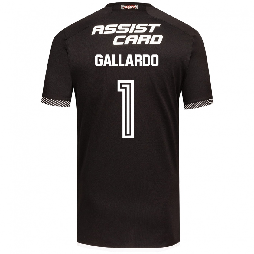 Kandiny Hombre Camiseta Alexia Gallardo #1 Blanco Negro 2ª Equipación 2024/25 La Camisa Chile