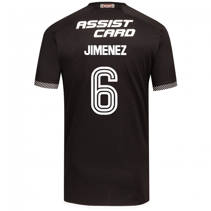 Kandiny Hombre Camiseta Yastin Jiménez #6 Blanco Negro 2ª Equipación 2024/25 La Camisa Chile