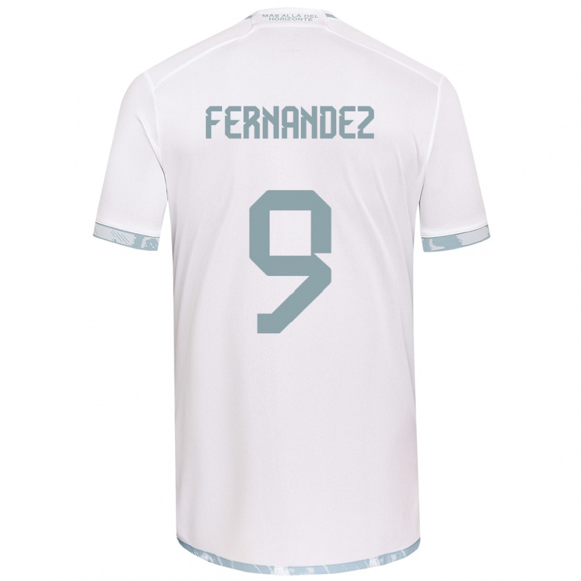 Kandiny Hombre Camiseta Leandro Fernández #9 Gris Blanco 2ª Equipación 2024/25 La Camisa Chile