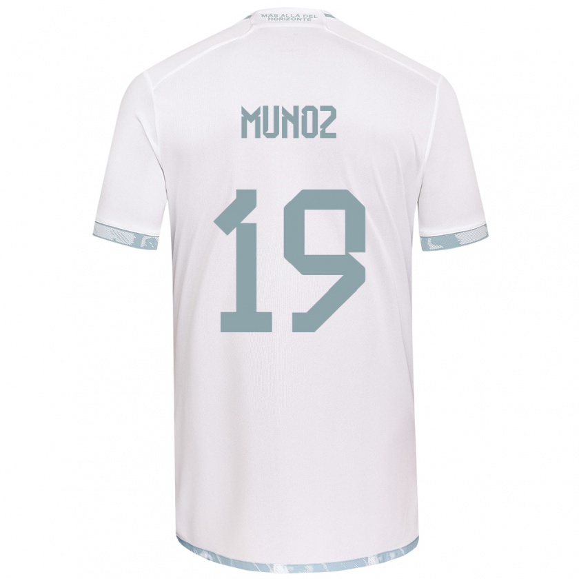 Kandiny Hombre Camiseta Cristóbal Muñoz #19 Gris Blanco 2ª Equipación 2024/25 La Camisa Chile