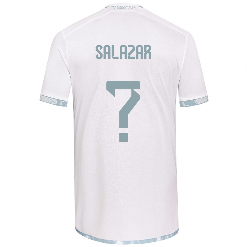 Kandiny Hombre Camiseta Yahir Salazar #0 Gris Blanco 2ª Equipación 2024/25 La Camisa Chile