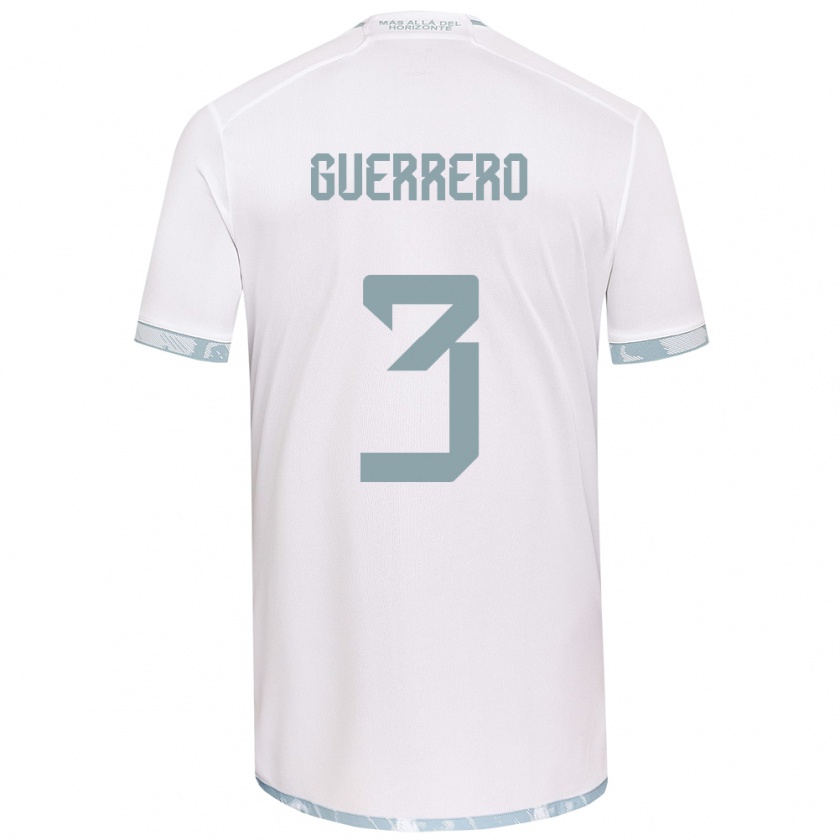 Kandiny Hombre Camiseta Carla Guerrero #3 Gris Blanco 2ª Equipación 2024/25 La Camisa Chile