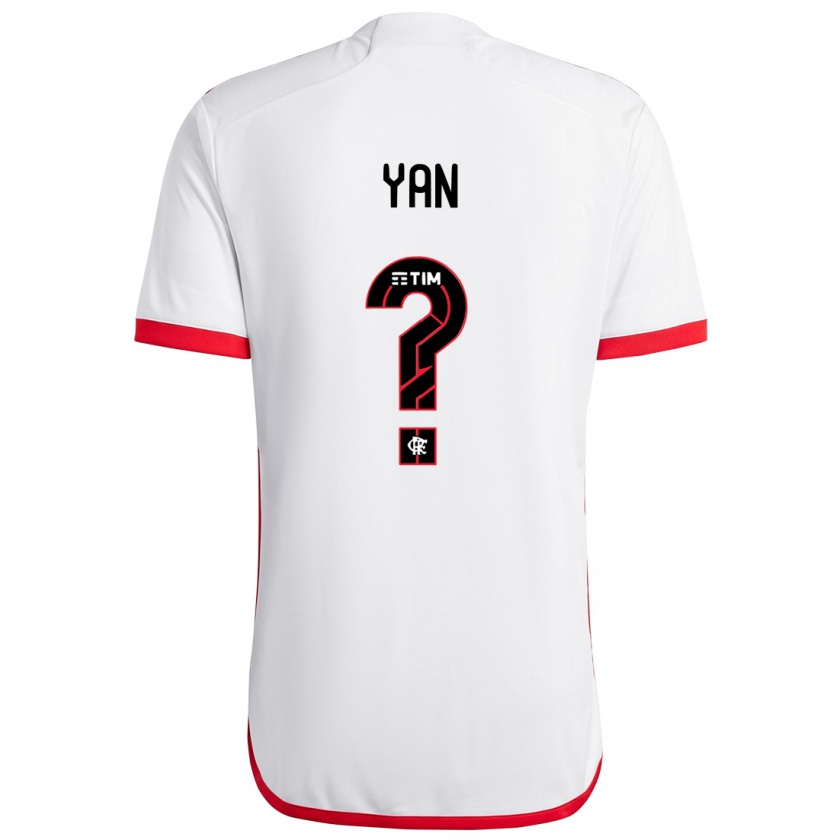 Kandiny Hombre Camiseta Wallace Yan #0 Blanco Rojo 2ª Equipación 2024/25 La Camisa Chile