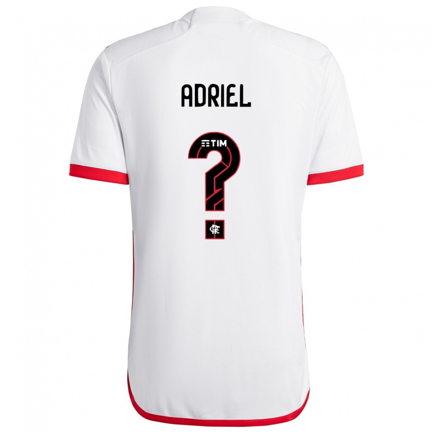 Kandiny Hombre Camiseta Adriel #0 Blanco Rojo 2ª Equipación 2024/25 La Camisa Chile