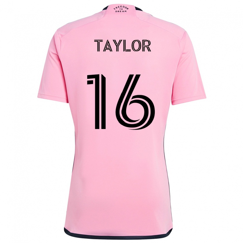 Kandiny Mujer Camiseta Robert Taylor #16 Rosa 1ª Equipación 2024/25 La Camisa Chile