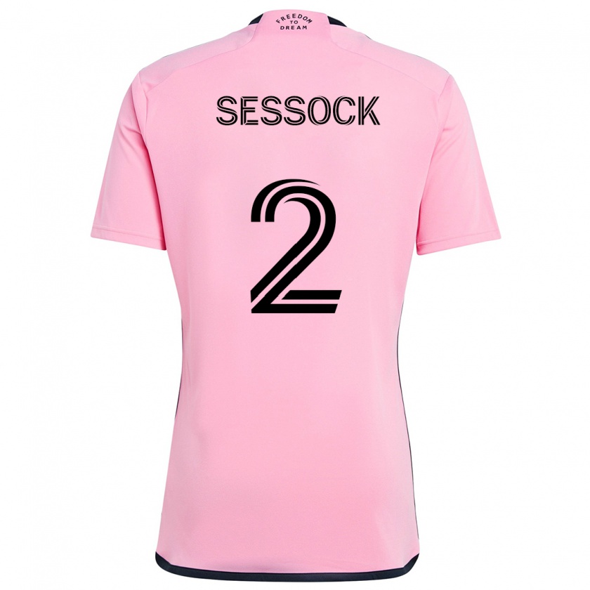 Kandiny Mujer Camiseta Nykolas Sessock #2 Rosa 1ª Equipación 2024/25 La Camisa Chile