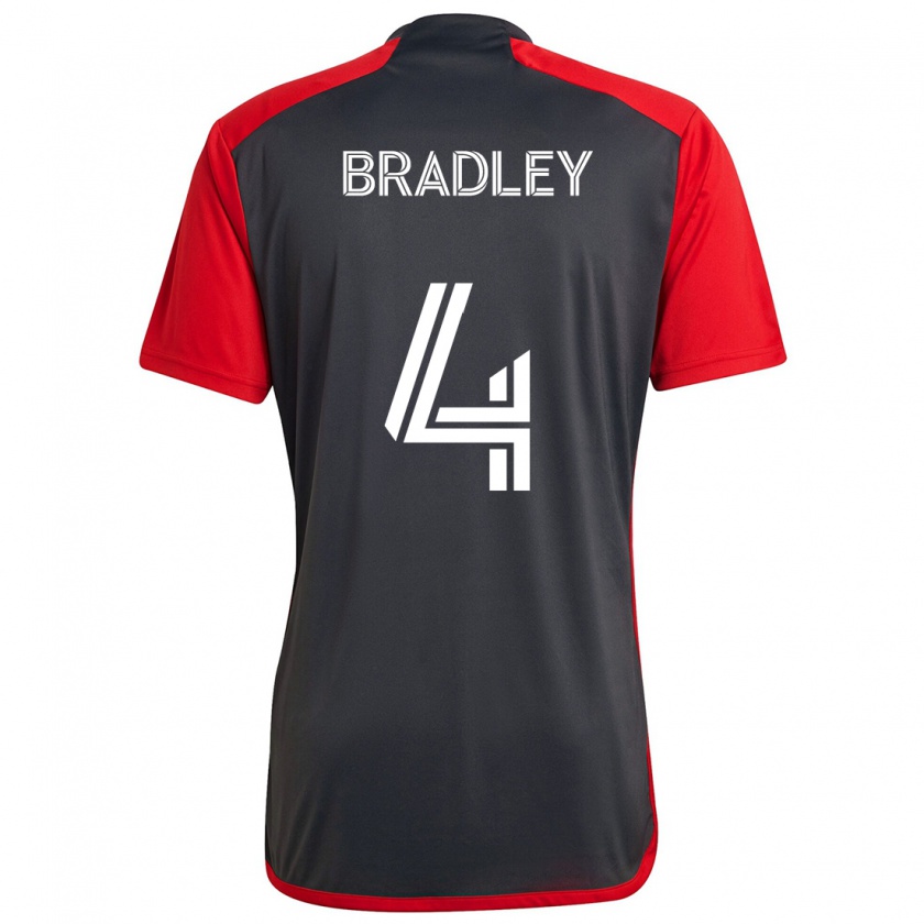 Kandiny Mujer Camiseta Michael Bradley #4 Rojo Grayn 1ª Equipación 2024/25 La Camisa Chile