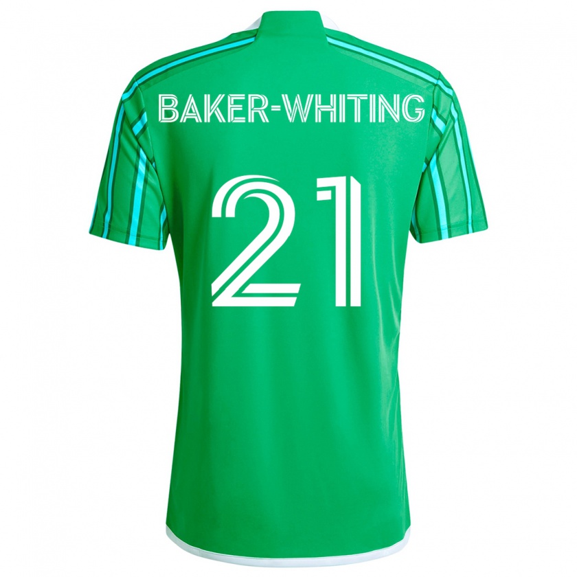 Kandiny Mujer Camiseta Reed Baker-Whiting #21 Verde Blanco 1ª Equipación 2024/25 La Camisa Chile