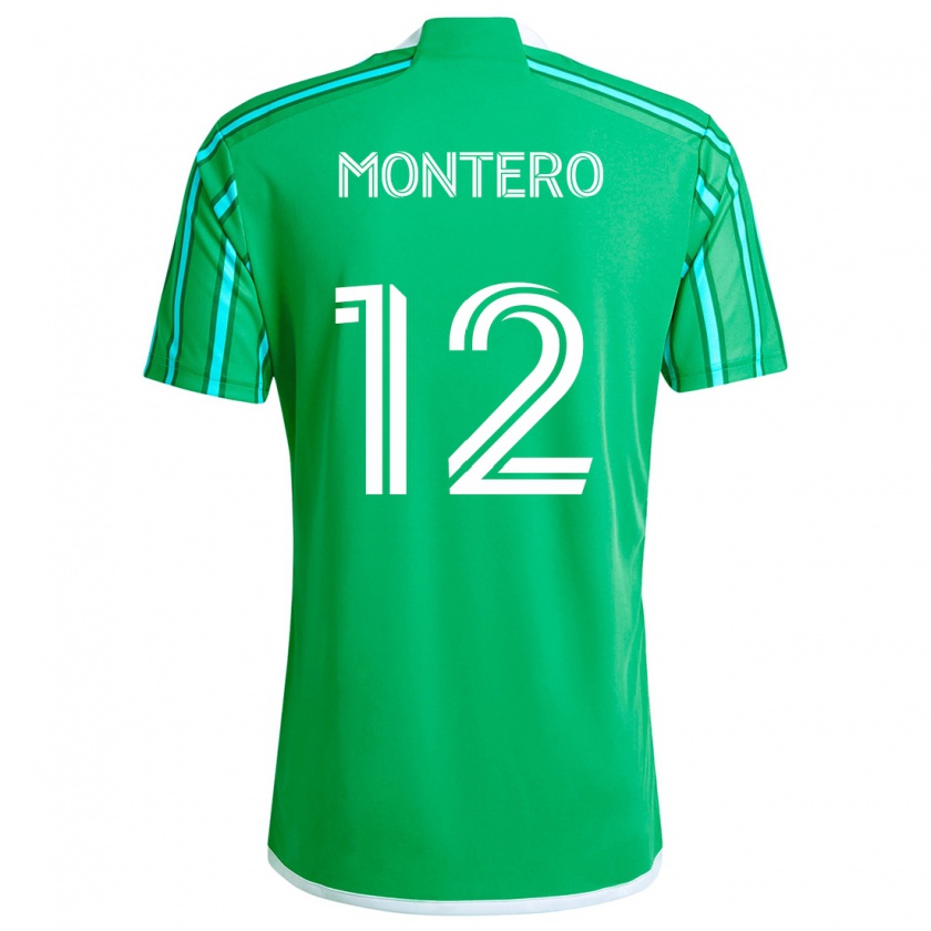 Kandiny Mujer Camiseta Fredy Montero #12 Verde Blanco 1ª Equipación 2024/25 La Camisa Chile