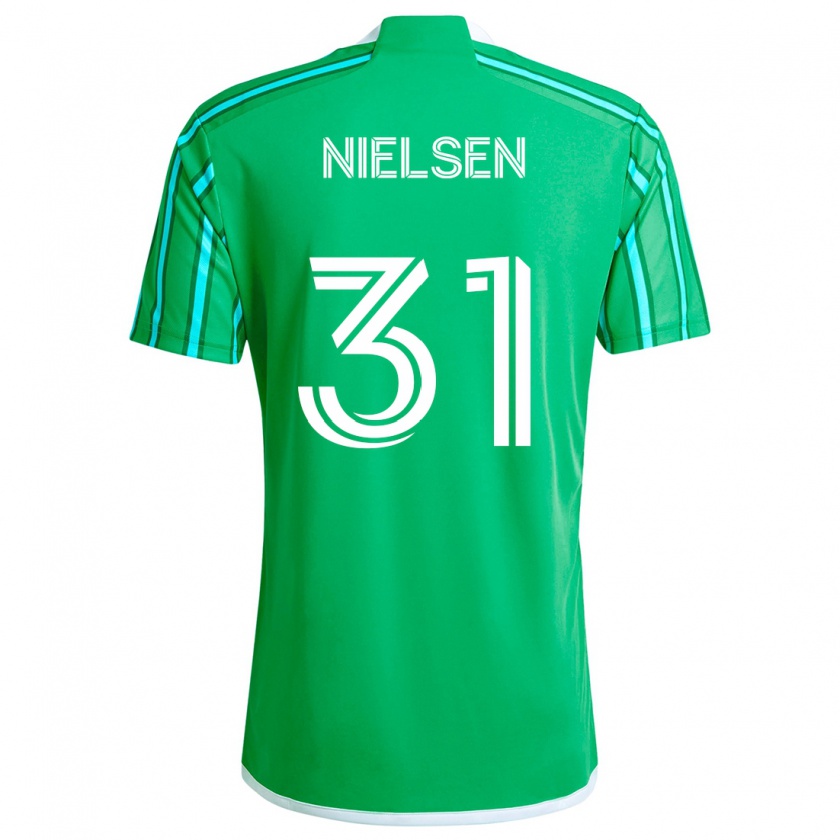 Kandiny Mujer Camiseta Madeline Nielsen #31 Verde Blanco 1ª Equipación 2024/25 La Camisa Chile